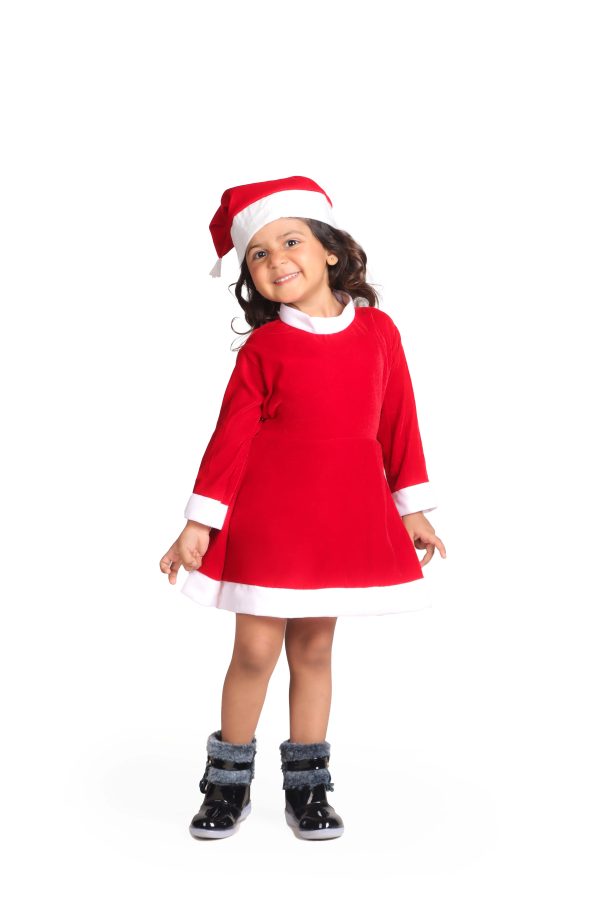 Santa Costume For Girls – Mrs Girls Santa Costume With Santa Cap