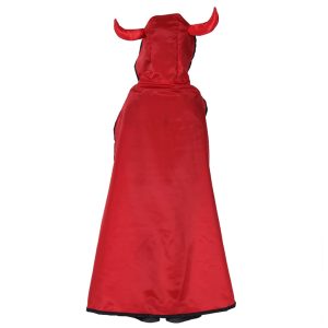 Halloween Dress for Boys & Girls Kids Red Cape with Devil Horn Pumpkin Basked Kids Costume Complete Set - Image 2