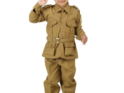 Indian Police Inspector Community Helper Khaki Fancy Dress Costume for Kids