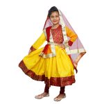 Kathak Dress – Yellow & Maroon Anarkali Dress - Image 2