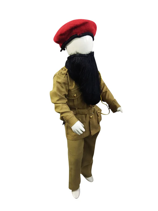 Pakistani Police Lookalike Kids Fancy Dress Costume With Beard - Image 4