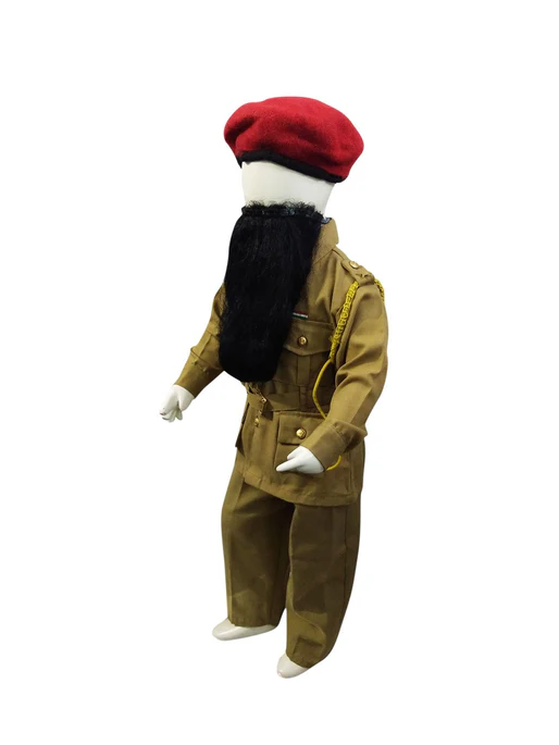 Pakistani Police Lookalike Kids Fancy Dress Costume With Beard - Image 3