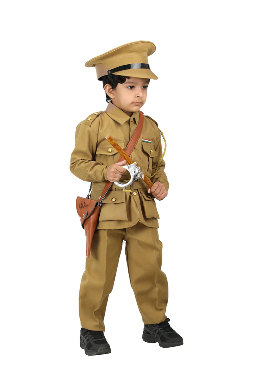 Indian Police Commissioner Profession Community Helper Kids Fancy Dress Costume - Image 2