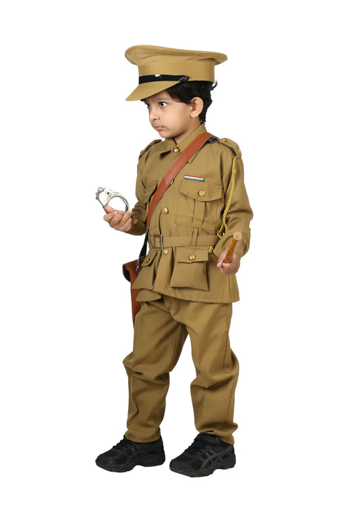 Indian Police Commissioner Profession Community Helper Kids Fancy Dress Costume - Image 3