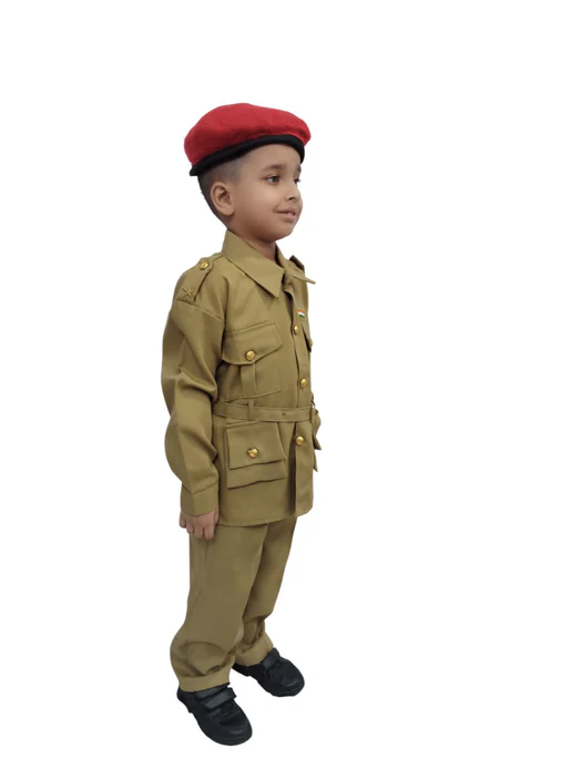 Security Guard Foreign Police Khaki Kids& Adult Fancy Dress Costume - Image 4