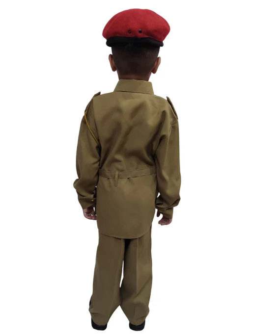 Security Guard Foreign Police Khaki Kids& Adult Fancy Dress Costume - Image 3