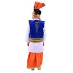 Punjabi Folk Dress in Saffron For Boys – Kids Fancy Dress - Image 4
