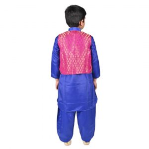 Kashmiri Dress Costume For Boys -Indian State & Folk Dance Pathani Suit Set for Kids - Image 4