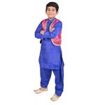 Kashmiri Dress Costume For Boys -Indian State & Folk Dance Pathani Suit Set for Kids - Image 5
