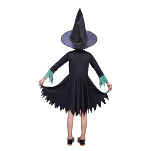 Witch Costume Dress for Kids Girls Set of 2(Frock,Hat) Halloween Costume - Image 2