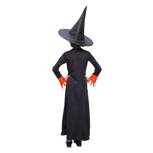 Witch Costume Dress for Kids Girls Set of 2(Gown,Hat) Halloween Fancy Dress - Image 2
