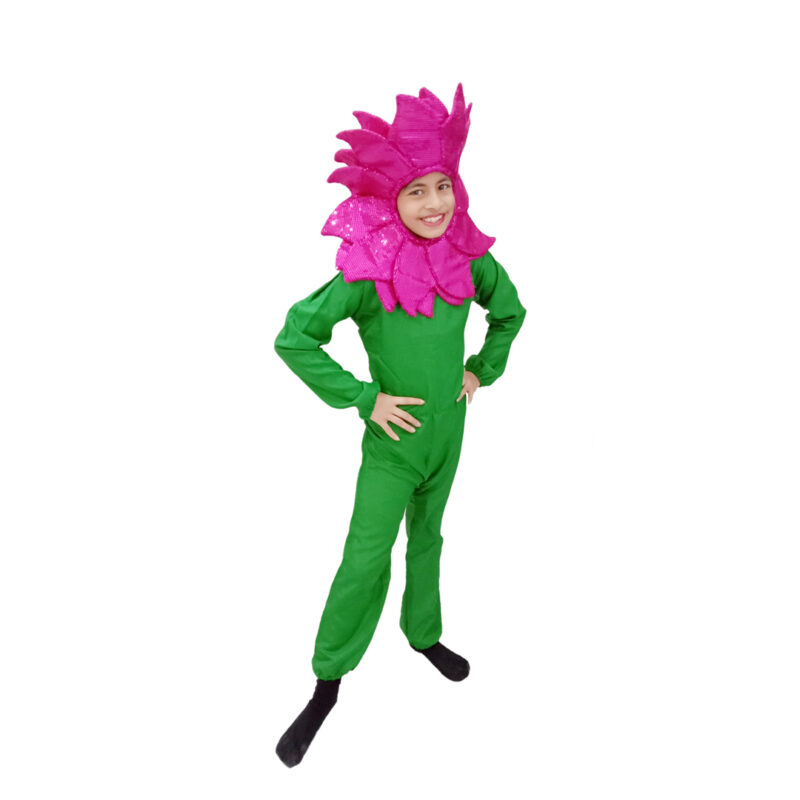 Magenta Flower Dress For Kids